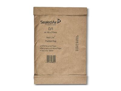 Mail Lite® Padded Enveloppen D/1, 181 x 273 mm, Goud (doos 100 stuks)