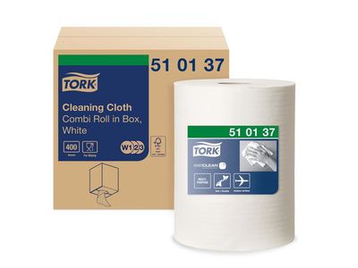 Tork Premium papieren reinigingsdoekjes, 1-laags 320 mm 400 vel, wit (rol 400 vel)