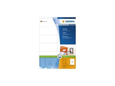 Herma Premium permanent papieretiket, 105 x 48 mm, 100 vellen, 12 etiketten per A4-vel, wit (pak 1200 stuks)