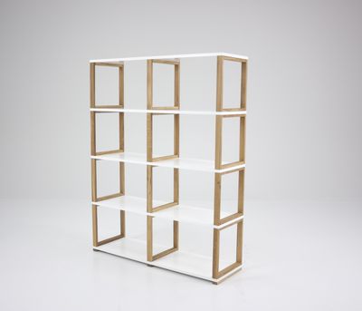 Tenzo open wandkast Art met 8 vakken wit/eiken