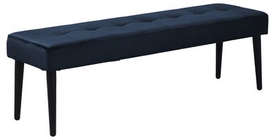 Eettafelbank Frederica 140 cm in blauwe velours stof