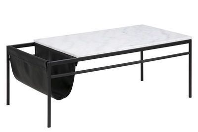 Salontafel Faxe met marmer blad en lectuurrek