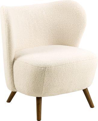 Fauteuil Hatting in witte teddy stof