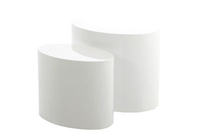 2-delige tafelset Fjelso in hoogglans wit gelakt MDF 