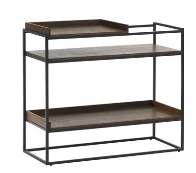 Sidetable Vejle in gerookt eiken met zwart frame