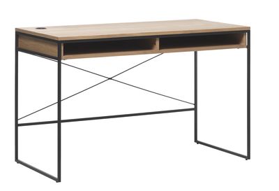 Buro Vejle in naturel eiken met zwart frame