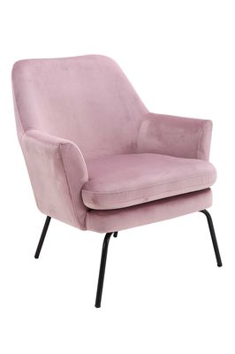 Fauteuil Forlev in rose velours stof