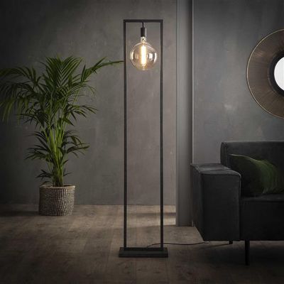 Vloerlamp Friesack in rechthoekig metalen frame