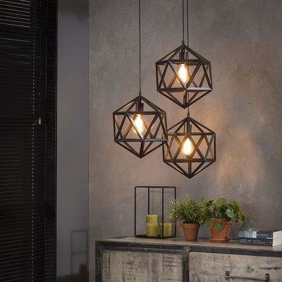 Hanglamp Altenberg 3L triangle / Zwart