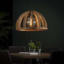 Hanglamp Frankenau met gebogen houten spijlen