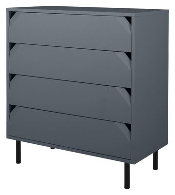 Tenzo Corner brede ladekast in lake blue lak