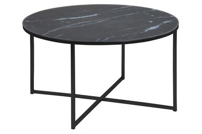 Salontafel Faaborg ø80 cm rond marmeren zwart glasplaat