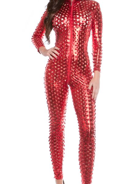 catsuit rood wetlook