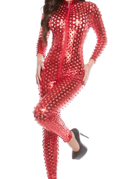 catsuit rood wetlook