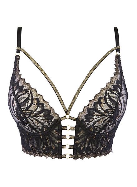 Bralette van kant met goud accenten