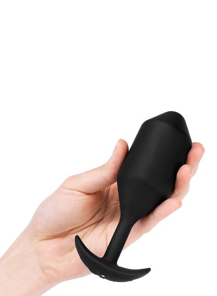 b-Vibe Snug Plug 5 Verzwaarde Butt Plug Vibrerend Siliconen Zwart