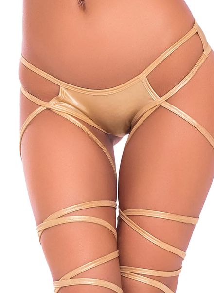 Sexy Gouden bikini met straps