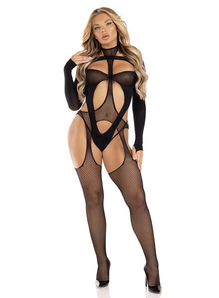 2-delige bodystocking met body