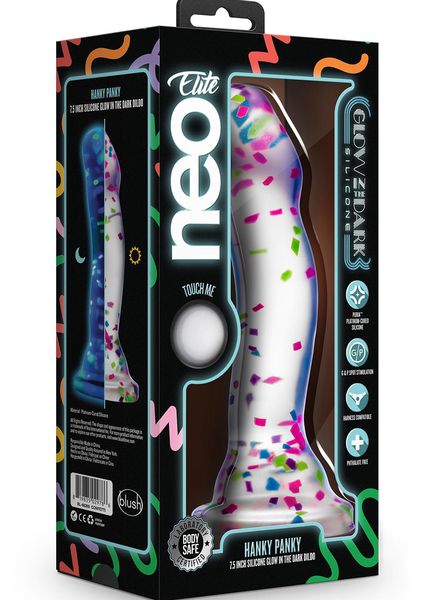 Blush Glow in the dark Dildo Neo Elite siliconen verpakking.jpg