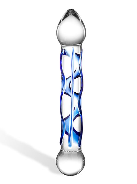 Gläs - Full Tip Textured Glass Dildo - Glazen Dildo 1