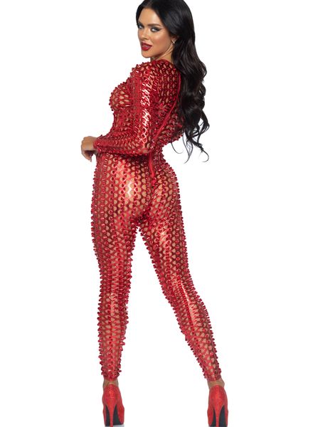 Leg Avenue Catsuit Lasercut Metallic Rood back.jpg