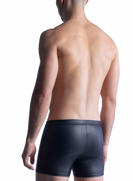 zwarte wetlook short met rits