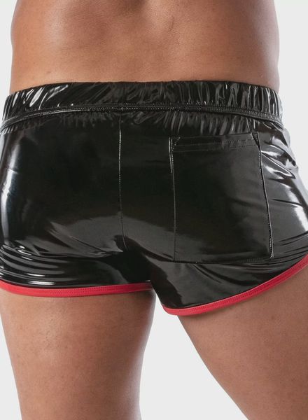 vinyl fetish shorts blackred back.jpg