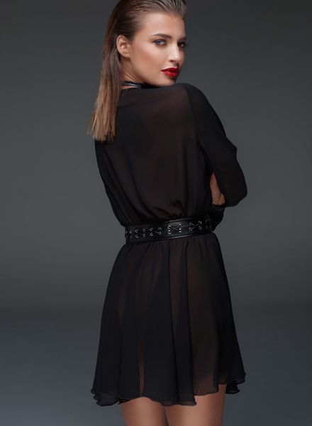 sexy doorzichtige jurk noir handmade