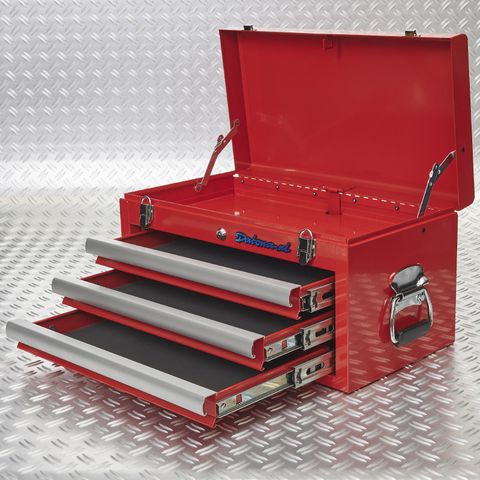 Caisse à outils avec 3 tiroirs – rouge