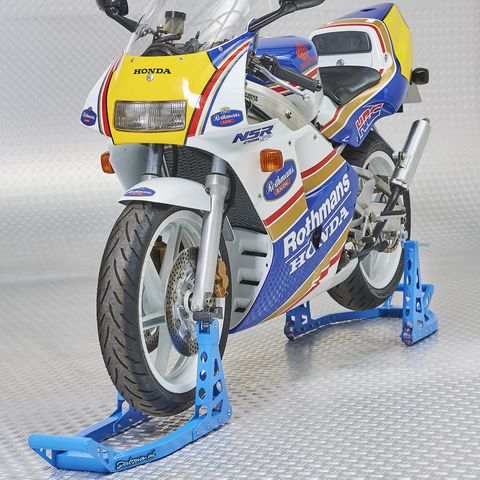 Béquille d'atelier MotoGP roue avant et arrière - Bleue Yamaha