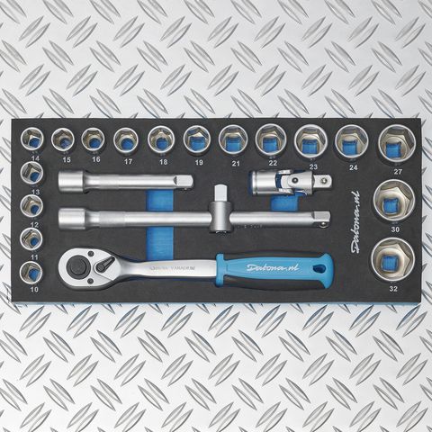 Module PLUS Clé à douille à cliquet 1/2" et accessoires