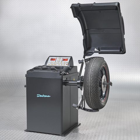Équilibreuse numérique de pneus de moto 230V (adaptateurs inclus)