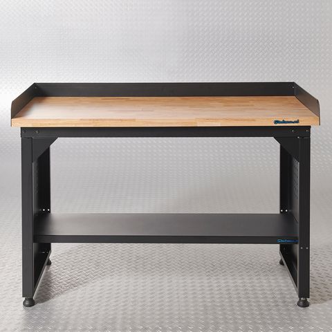 Établi PRO 150 cm - Chêne - Étagère - Noir
