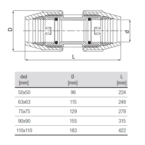 unidelta-reparatie-koppeling-tekening-50-110