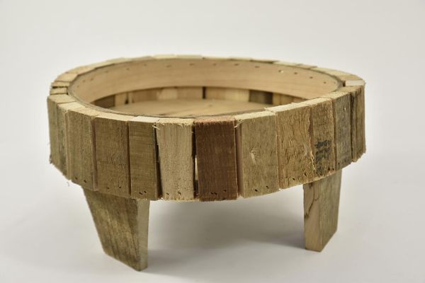 Houten plateau rond op pootjes D30 H14cm Natural Groothandel Wiljan