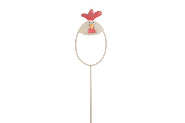 Metalen Kip Op Stok Bruin 4.4x29cm - 3 Stuks