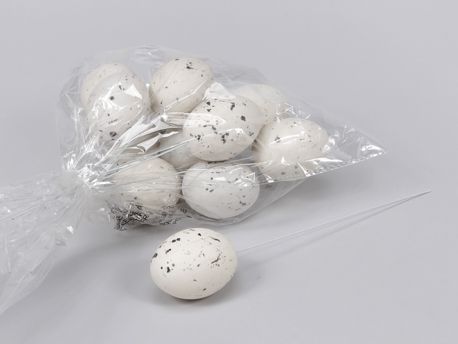 Kieviteieren Plastic Met Stokje 6cm Wit - 12 Stuks