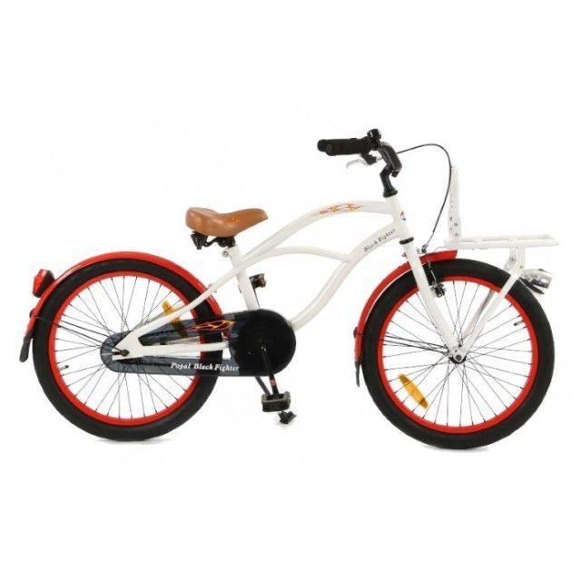 Popal Jongensfiets Black Fighter 20 inch Wit