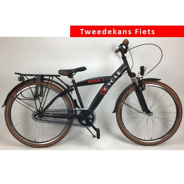 2Cycle Nexus 3 Jongensfiets 26 inch Mat Zwart Tweede Kans