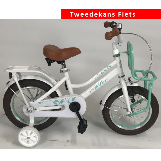 Altec Tuana Meisjes Transportfiets 14 inch Wit Turquoise Tweede Kans