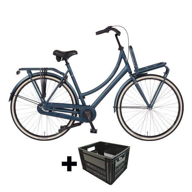 BSP Metropolis Comfort Dames 3 Versnellingen 28 inch Azure Blue Mat met krat