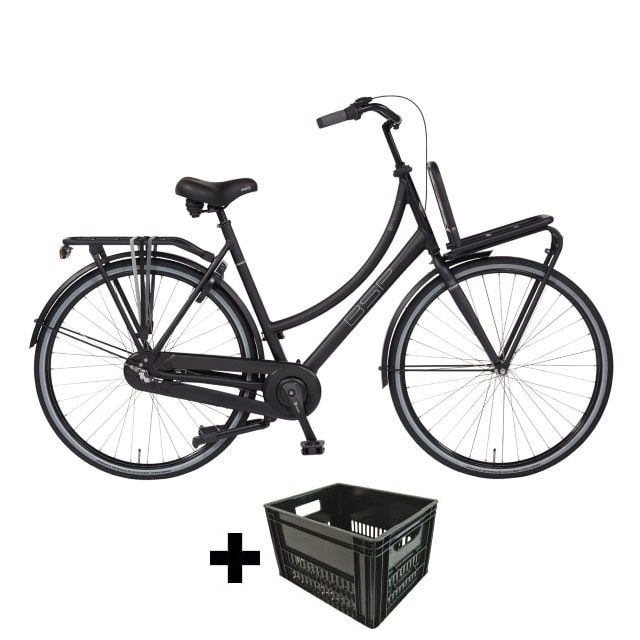 BSP Metropolis Comfort Dames 3 Versnellingen 28 inch Mat Black met krat