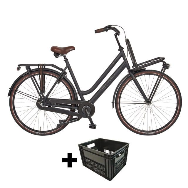 BSP Metropolis Dames 3 Versnellingen 28 inch Black Mat met krat