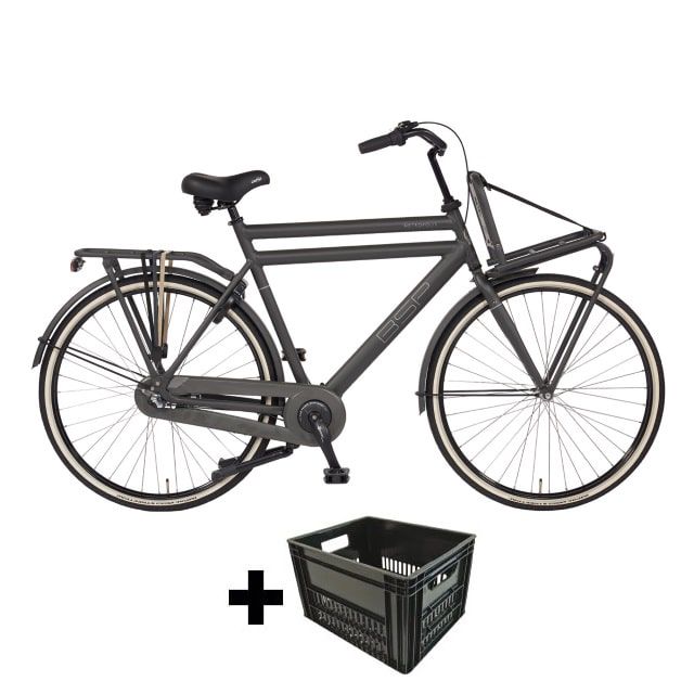 BSP Metropolis Heren 3 Versnellingen 28 inch Mat Grey met kraT