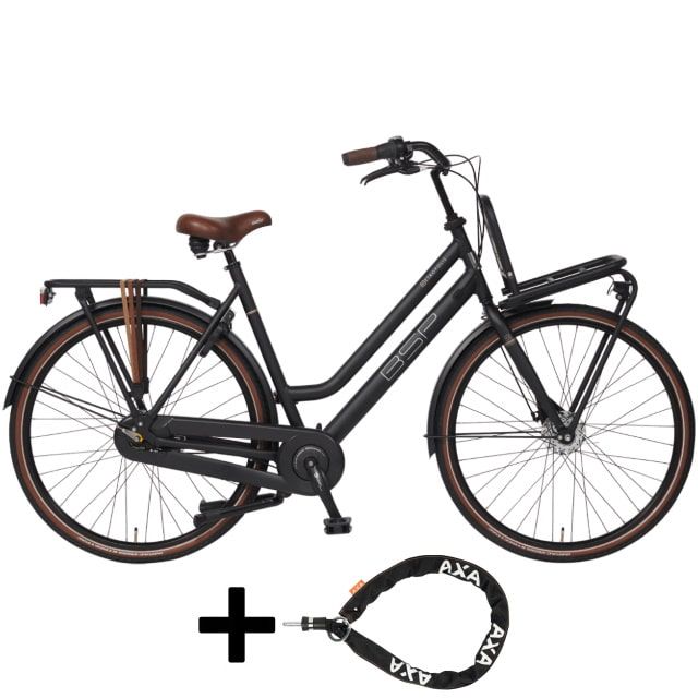BSP Metropolis Plus Dames N7 28 inch 51 cm Zwart Mat + AXA insteek