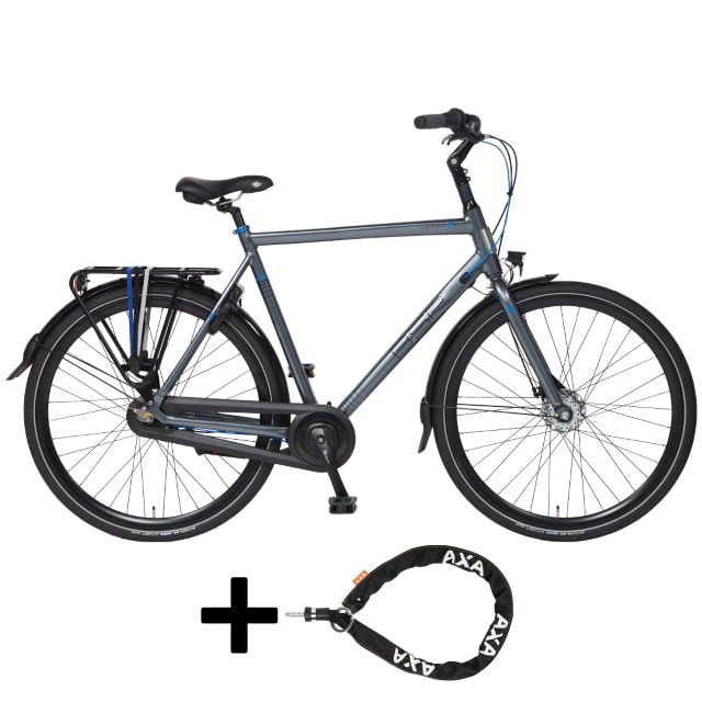 BSP Voyager Heren 28 inch 56 cm N7 Platina Grijs Glans met insteekketting