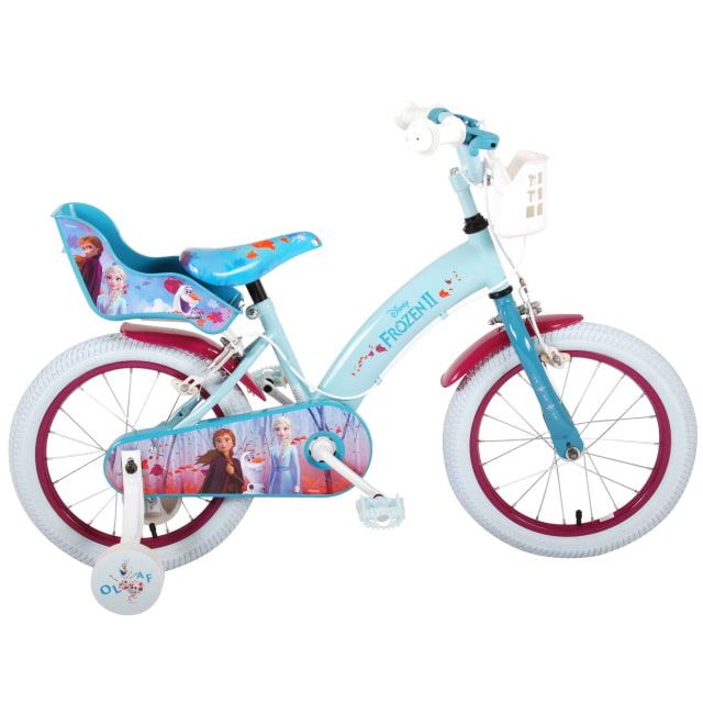 Disney Frozen 2 Kinderfiets Meisjes 16 inch Blauw Paars 2 Handremmen
