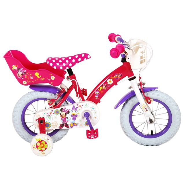 Disney Minnie Bow-Tique Kinderfiets Meisjes 12 inch Roze Wit 2 Handremmen