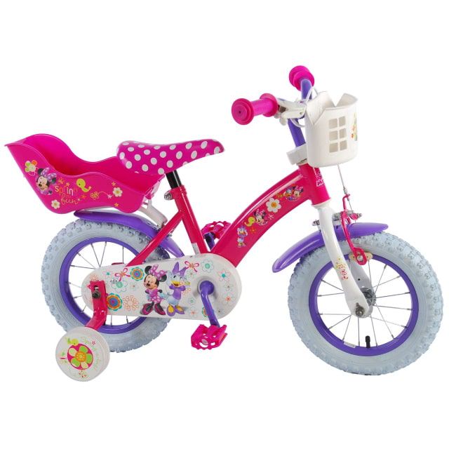 Disney Minnie Bow Tique Kinderfiets Meisjes 12 inch Roze Wit