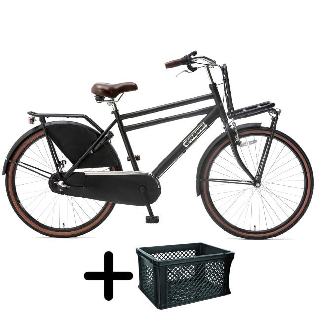 Popal Daily Dutch Basic+ Jongens 26 inch Mat Zwart met krat
